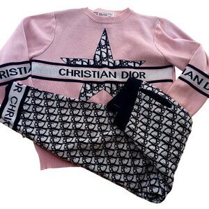 Small Joggers Set Christian Dior Pink Star Sweater Monogram Womens Logo Knit